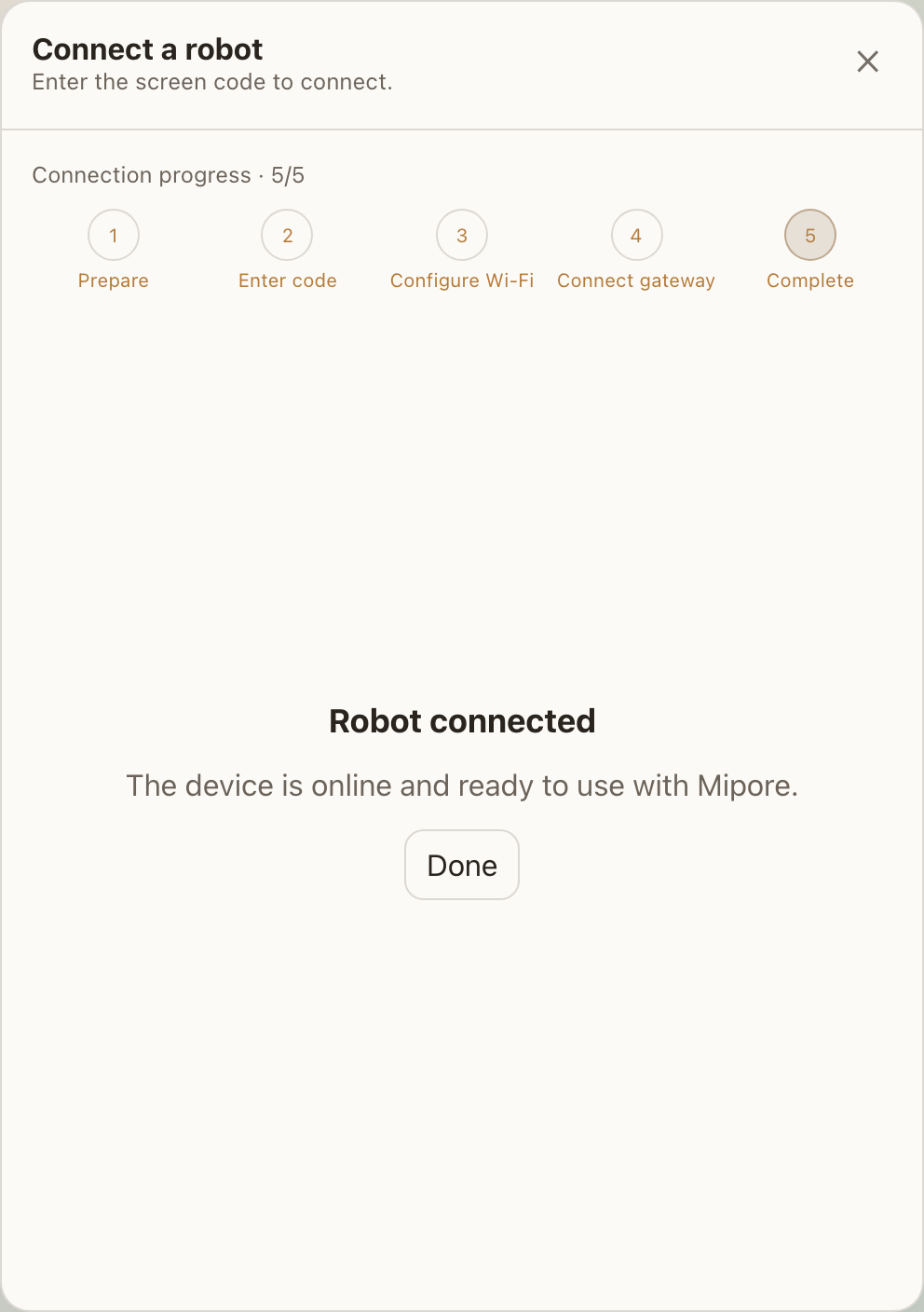 Step 5 - Finish and verify the robot is online